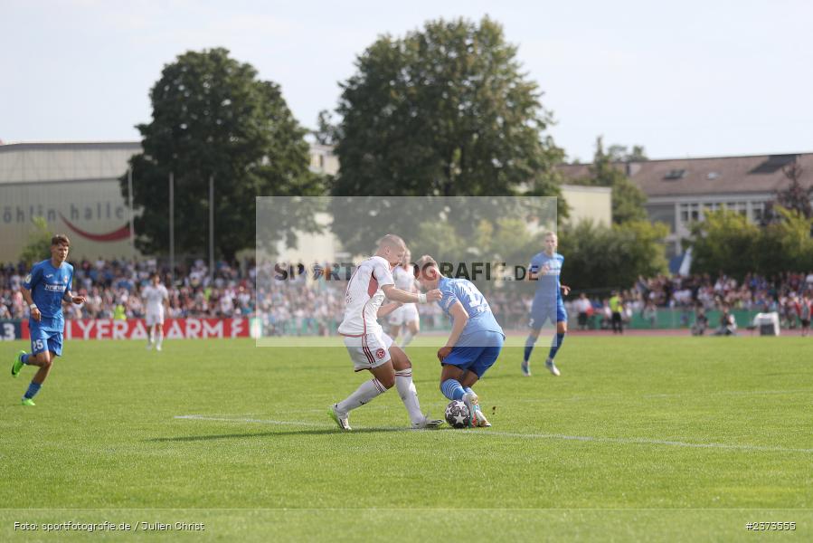 Christos Tzolis, Vöhlinstadion, Illertissen, 13.08.2023, sport, action, DFB, Fussball, Saison 2023/2024, 1. Runde, DFB Pokal, F95, FVI, Fortuna Düsseldorf, FV Illertissen - Bild-ID: 2373555