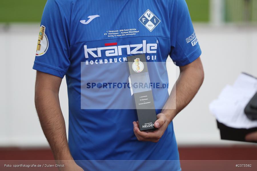 Yannick Glessing, Vöhlinstadion, Illertissen, 13.08.2023, sport, action, DFB, Fussball, Saison 2023/2024, 1. Runde, DFB Pokal, F95, FVI, Fortuna Düsseldorf, FV Illertissen - Bild-ID: 2373582