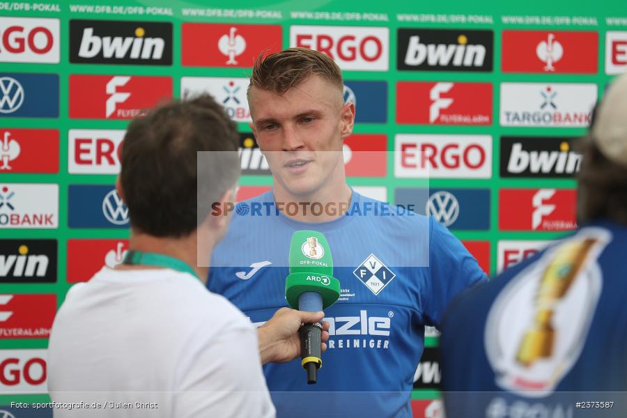 Kevin Frisorger, Vöhlinstadion, Illertissen, 13.08.2023, sport, action, DFB, Fussball, Saison 2023/2024, 1. Runde, DFB Pokal, F95, FVI, Fortuna Düsseldorf, FV Illertissen - Bild-ID: 2373587