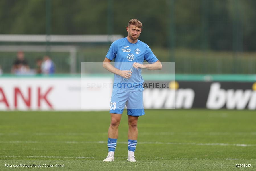 Hannes Pöschl, Vöhlinstadion, Illertissen, 13.08.2023, sport, action, DFB, Fussball, Saison 2023/2024, 1. Runde, DFB Pokal, F95, FVI, Fortuna Düsseldorf, FV Illertissen - Bild-ID: 2373615 Hannes Pöschl, Vöhlinstadion, Illertissen, 13.08.2023, sport, action, DFB, Fussball, Saison 2023/2024, 1. Runde, DFB Pokal, F95, FVI, Fortuna Düsseldorf, FV Illertissen - Bild-ID: 2373615