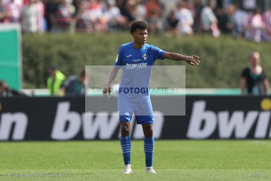 Liam Omore, Vöhlinstadion, Illertissen, 13.08.2023, sport, action, DFB, Fussball, Saison 2023/2024, 1. Runde, DFB Pokal, F95, FVI, Fortuna Düsseldorf, FV Illertissen - Bild-ID: 2373740 Liam Omore, Vöhlinstadion, Illertissen, 13.08.2023, sport, action, DFB, Fussball, Saison 2023/2024, 1. Runde, DFB Pokal, F95, FVI, Fortuna Düsseldorf, FV Illertissen - Bild-ID: 2373740