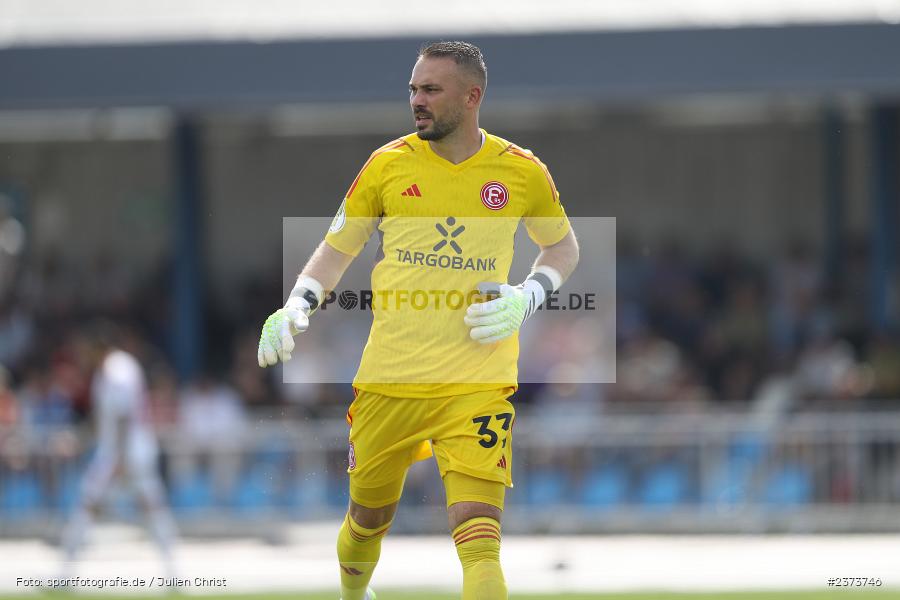 Florian Kastenmeier, Vöhlinstadion, Illertissen, 13.08.2023, sport, action, DFB, Fussball, Saison 2023/2024, 1. Runde, DFB Pokal, F95, FVI, Fortuna Düsseldorf, FV Illertissen - Bild-ID: 2373746 Florian Kastenmeier, Vöhlinstadion, Illertissen, 13.08.2023, sport, action, DFB, Fussball, Saison 2023/2024, 1. Runde, DFB Pokal, F95, FVI, Fortuna Düsseldorf, FV Illertissen - Bild-ID: 2373746