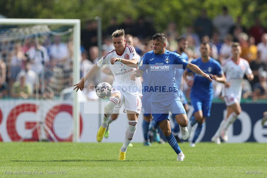 Yannick Glessing, Vöhlinstadion, Illertissen, 13.08.2023, sport, action, DFB, Fussball, Saison 2023/2024, 1. Runde, DFB Pokal, F95, FVI, Fortuna Düsseldorf, FV Illertissen - Bild-ID: 2373761