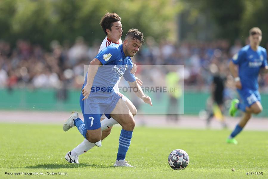Yannick Glessing, Vöhlinstadion, Illertissen, 13.08.2023, sport, action, DFB, Fussball, Saison 2023/2024, 1. Runde, DFB Pokal, F95, FVI, Fortuna Düsseldorf, FV Illertissen - Bild-ID: 2373803