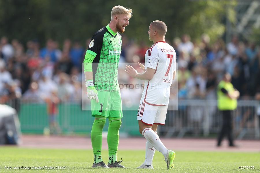Christos Tzolis, Vöhlinstadion, Illertissen, 13.08.2023, sport, action, DFB, Fussball, Saison 2023/2024, 1. Runde, DFB Pokal, F95, FVI, Fortuna Düsseldorf, FV Illertissen - Bild-ID: 2373953