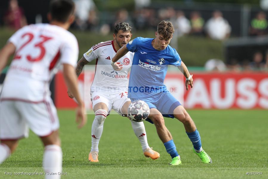Marco Mannhardt, Vöhlinstadion, Illertissen, 13.08.2023, sport, action, DFB, Fussball, Saison 2023/2024, 1. Runde, DFB Pokal, F95, FVI, Fortuna Düsseldorf, FV Illertissen - Bild-ID: 2373957