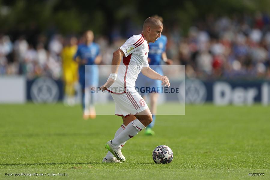 Christos Tzolis, Vöhlinstadion, Illertissen, 13.08.2023, sport, action, DFB, Fussball, Saison 2023/2024, 1. Runde, DFB Pokal, F95, FVI, Fortuna Düsseldorf, FV Illertissen - Bild-ID: 2373977 Christos Tzolis, Vöhlinstadion, Illertissen, 13.08.2023, sport, action, DFB, Fussball, Saison 2023/2024, 1. Runde, DFB Pokal, F95, FVI, Fortuna Düsseldorf, FV Illertissen - Bild-ID: 2373977