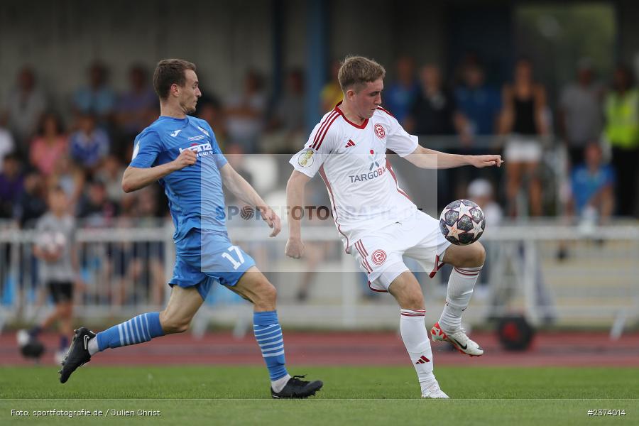 Isak Bergmann Johannesson, Vöhlinstadion, Illertissen, 13.08.2023, sport, action, DFB, Fussball, Saison 2023/2024, 1. Runde, DFB Pokal, F95, FVI, Fortuna Düsseldorf, FV Illertissen - Bild-ID: 2374014