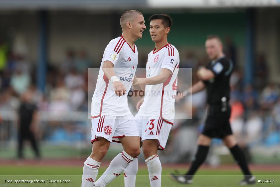 Christos Tzolis, Vöhlinstadion, Illertissen, 13.08.2023, sport, action, DFB, Fussball, Saison 2023/2024, 1. Runde, DFB Pokal, F95, FVI, Fortuna Düsseldorf, FV Illertissen - Bild-ID: 2374017 Christos Tzolis, Vöhlinstadion, Illertissen, 13.08.2023, sport, action, DFB, Fussball, Saison 2023/2024, 1. Runde, DFB Pokal, F95, FVI, Fortuna Düsseldorf, FV Illertissen - Bild-ID: 2374017