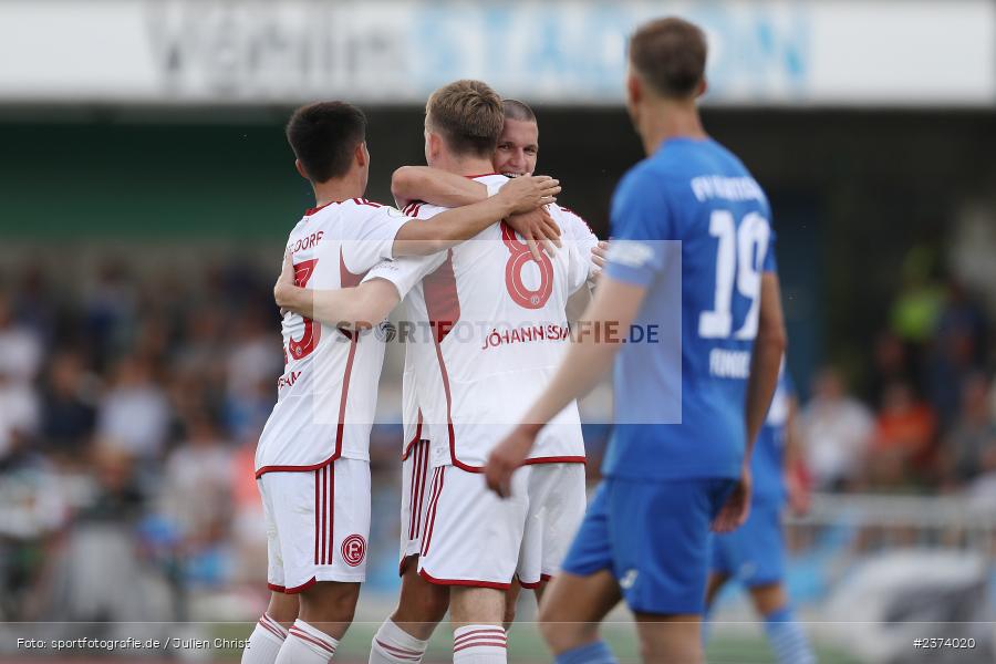 Christos Tzolis, Vöhlinstadion, Illertissen, 13.08.2023, sport, action, DFB, Fussball, Saison 2023/2024, 1. Runde, DFB Pokal, F95, FVI, Fortuna Düsseldorf, FV Illertissen - Bild-ID: 2374020