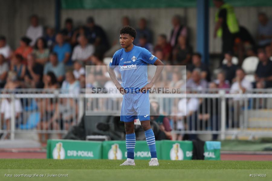 Liam Omore, Vöhlinstadion, Illertissen, 13.08.2023, sport, action, DFB, Fussball, Saison 2023/2024, 1. Runde, DFB Pokal, F95, FVI, Fortuna Düsseldorf, FV Illertissen - Bild-ID: 2374026 Liam Omore, Vöhlinstadion, Illertissen, 13.08.2023, sport, action, DFB, Fussball, Saison 2023/2024, 1. Runde, DFB Pokal, F95, FVI, Fortuna Düsseldorf, FV Illertissen - Bild-ID: 2374026