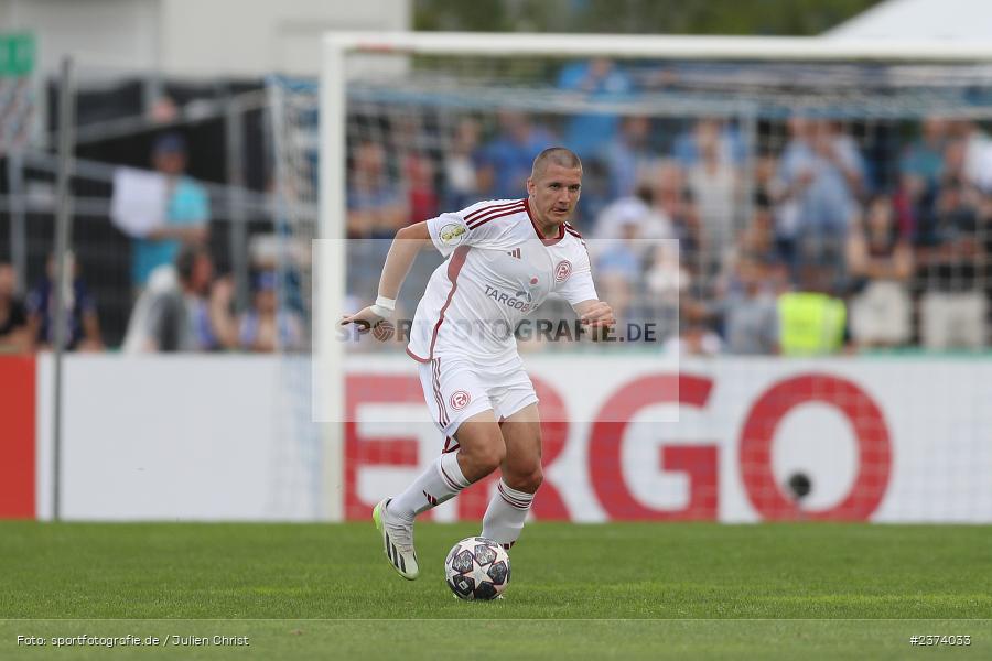 Christos Tzolis, Vöhlinstadion, Illertissen, 13.08.2023, sport, action, DFB, Fussball, Saison 2023/2024, 1. Runde, DFB Pokal, F95, FVI, Fortuna Düsseldorf, FV Illertissen - Bild-ID: 2374033