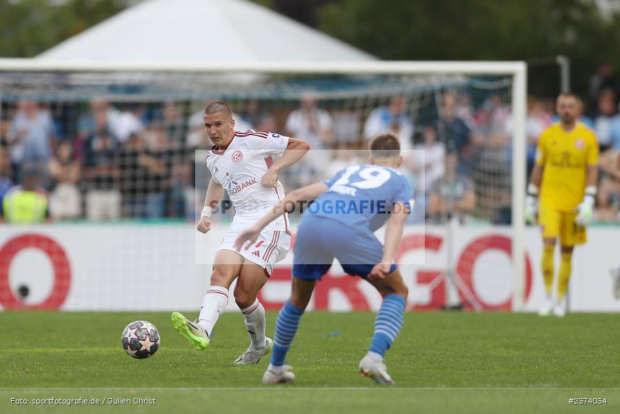 Christos Tzolis, Vöhlinstadion, Illertissen, 13.08.2023, sport, action, DFB, Fussball, Saison 2023/2024, 1. Runde, DFB Pokal, F95, FVI, Fortuna Düsseldorf, FV Illertissen - Bild-ID: 2374034