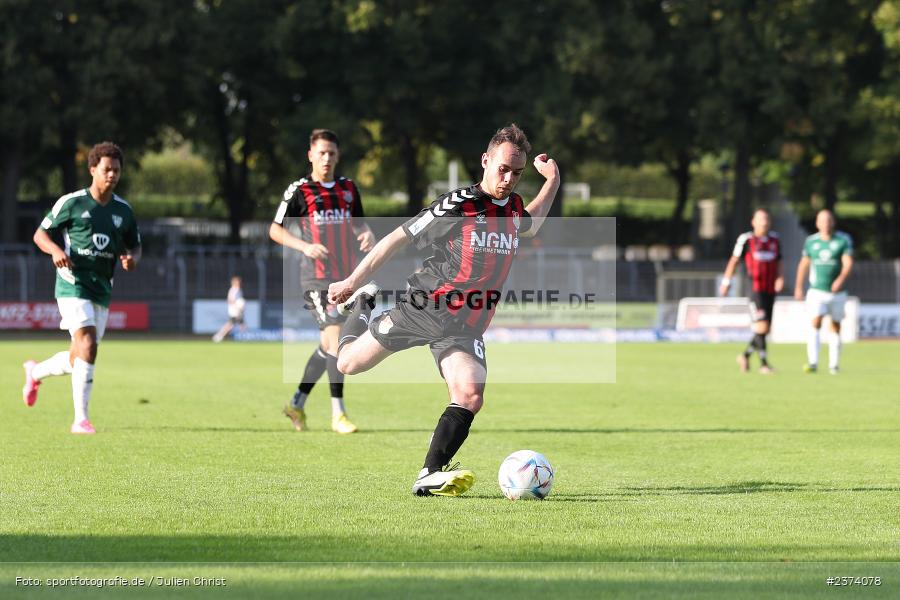 Marcel Volkmuth, Sachs-Stadion, Schweinfurt, 15.08.2023, sport, action, BFV, Fussball, Saison 2023/2024, 2. Runde, Toto-Pokal, TSV, FCS, TSV Aubstadt, 1. FC Schweinfurt 05 - Bild-ID: 2374078