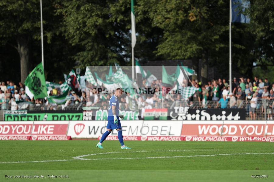 Lukas Wenzel, Sachs-Stadion, Schweinfurt, 15.08.2023, sport, action, BFV, Fussball, Saison 2023/2024, 2. Runde, Toto-Pokal, TSV, FCS, TSV Aubstadt, 1. FC Schweinfurt 05 - Bild-ID: 2374093