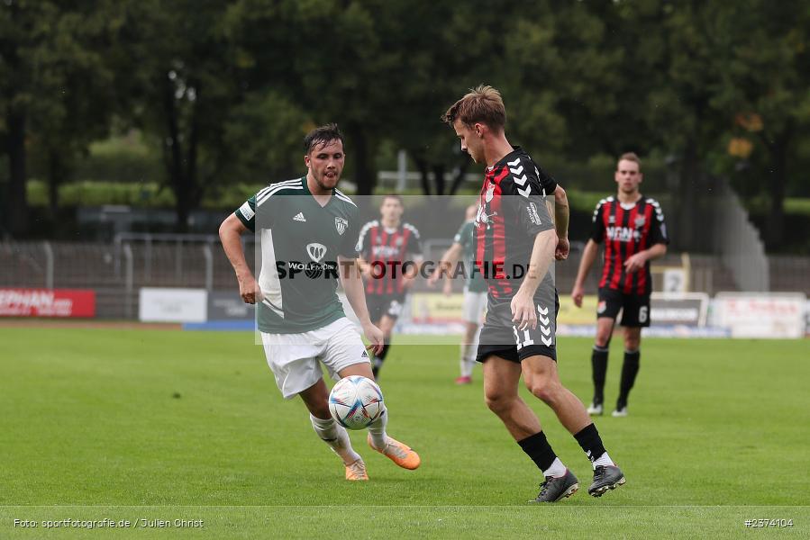 Leonard Langhans, Sachs-Stadion, Schweinfurt, 15.08.2023, sport, action, BFV, Fussball, Saison 2023/2024, 2. Runde, Toto-Pokal, TSV, FCS, TSV Aubstadt, 1. FC Schweinfurt 05 - Bild-ID: 2374104