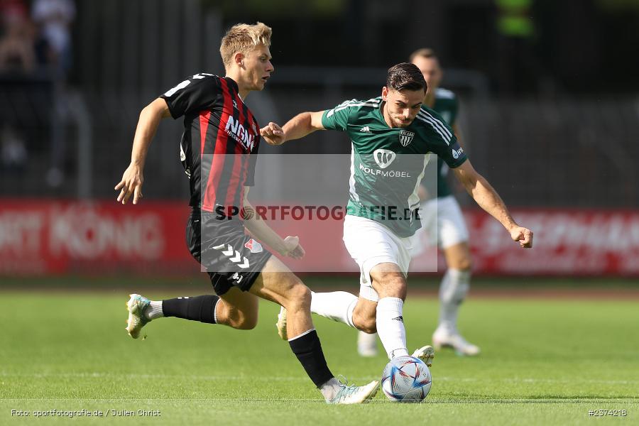 Nicolas Reinhart, Sachs-Stadion, Schweinfurt, 15.08.2023, sport, action, BFV, Fussball, Saison 2023/2024, 2. Runde, Toto-Pokal, TSV, FCS, TSV Aubstadt, 1. FC Schweinfurt 05 - Bild-ID: 2374218