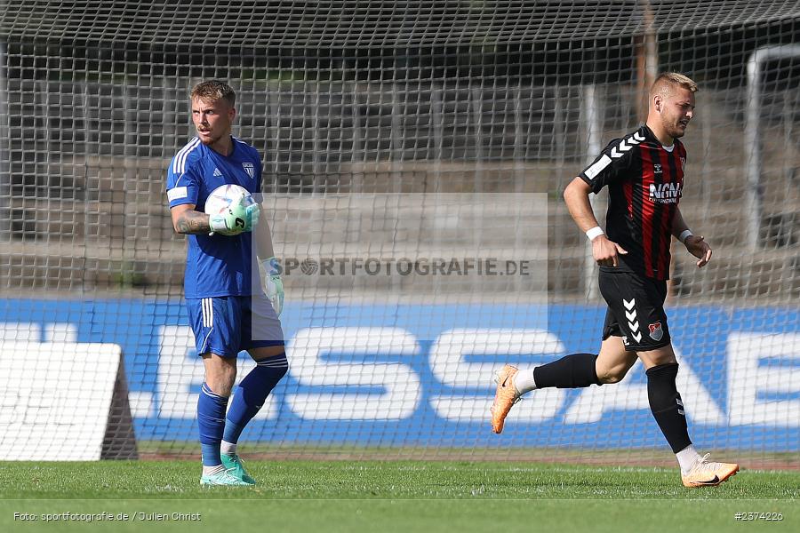 Lukas Wenzel, Sachs-Stadion, Schweinfurt, 15.08.2023, sport, action, BFV, Fussball, Saison 2023/2024, 2. Runde, Toto-Pokal, TSV, FCS, TSV Aubstadt, 1. FC Schweinfurt 05 - Bild-ID: 2374226