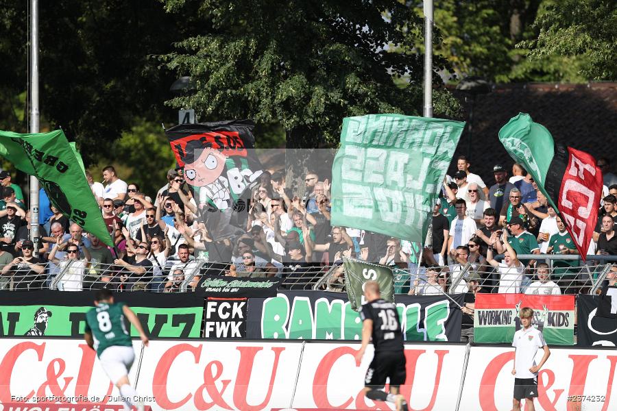 Fans, Sachs-Stadion, Schweinfurt, 15.08.2023, sport, action, BFV, Fussball, Saison 2023/2024, 2. Runde, Toto-Pokal, TSV, FCS, TSV Aubstadt, 1. FC Schweinfurt 05 - Bild-ID: 2374232
