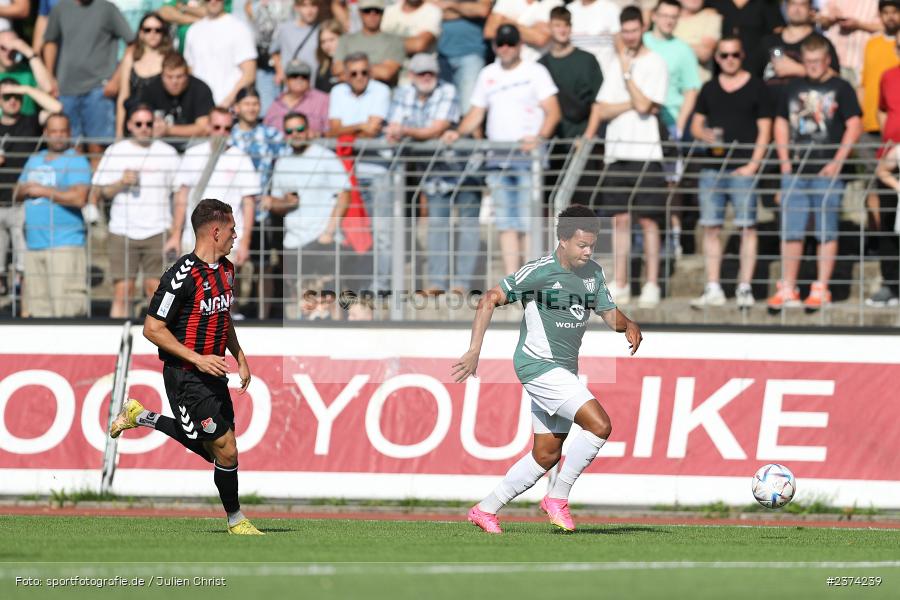 Dominik Ngatie, Sachs-Stadion, Schweinfurt, 15.08.2023, sport, action, BFV, Fussball, Saison 2023/2024, 2. Runde, Toto-Pokal, TSV, FCS, TSV Aubstadt, 1. FC Schweinfurt 05 - Bild-ID: 2374239