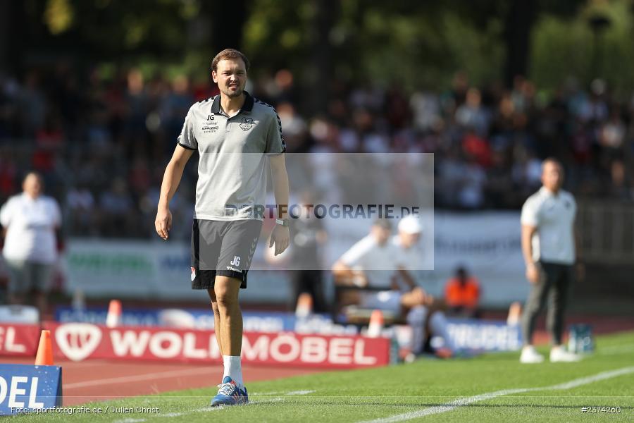 Julian Grell, Sachs-Stadion, Schweinfurt, 15.08.2023, sport, action, BFV, Fussball, Saison 2023/2024, 2. Runde, Toto-Pokal, TSV, FCS, TSV Aubstadt, 1. FC Schweinfurt 05 - Bild-ID: 2374260