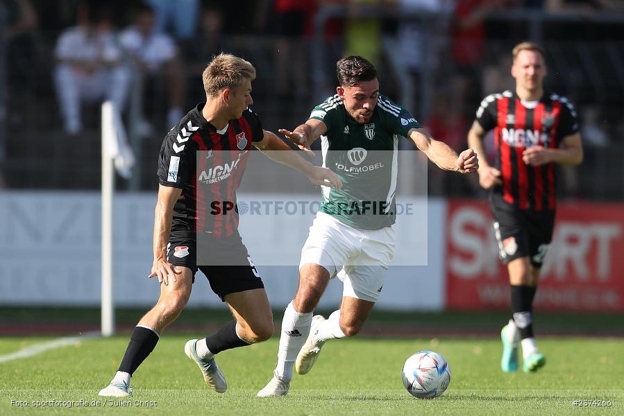 Nicolas Reinhart, Sachs-Stadion, Schweinfurt, 15.08.2023, sport, action, BFV, Fussball, Saison 2023/2024, 2. Runde, Toto-Pokal, TSV, FCS, TSV Aubstadt, 1. FC Schweinfurt 05 - Bild-ID: 2374266