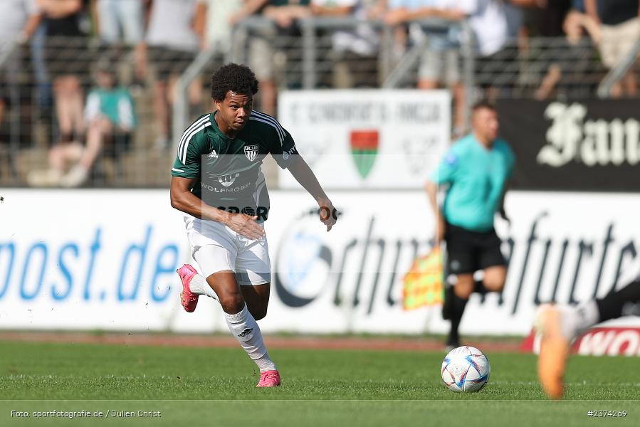 Dominik Ngatie, Sachs-Stadion, Schweinfurt, 15.08.2023, sport, action, BFV, Fussball, Saison 2023/2024, 2. Runde, Toto-Pokal, TSV, FCS, TSV Aubstadt, 1. FC Schweinfurt 05 - Bild-ID: 2374269