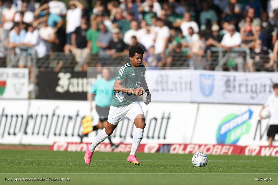 Dominik Ngatie, Sachs-Stadion, Schweinfurt, 15.08.2023, sport, action, BFV, Fussball, Saison 2023/2024, 2. Runde, Toto-Pokal, TSV, FCS, TSV Aubstadt, 1. FC Schweinfurt 05 - Bild-ID: 2374270