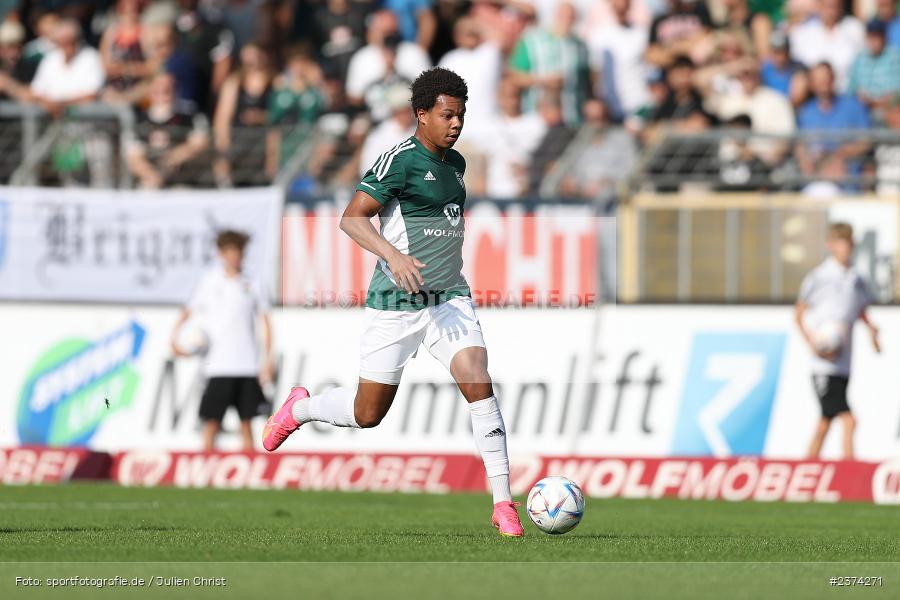 Dominik Ngatie, Sachs-Stadion, Schweinfurt, 15.08.2023, sport, action, BFV, Fussball, Saison 2023/2024, 2. Runde, Toto-Pokal, TSV, FCS, TSV Aubstadt, 1. FC Schweinfurt 05 - Bild-ID: 2374271