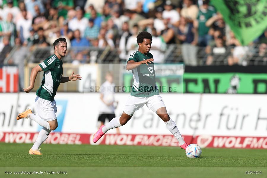 Dominik Ngatie, Sachs-Stadion, Schweinfurt, 15.08.2023, sport, action, BFV, Fussball, Saison 2023/2024, 2. Runde, Toto-Pokal, TSV, FCS, TSV Aubstadt, 1. FC Schweinfurt 05 - Bild-ID: 2374274