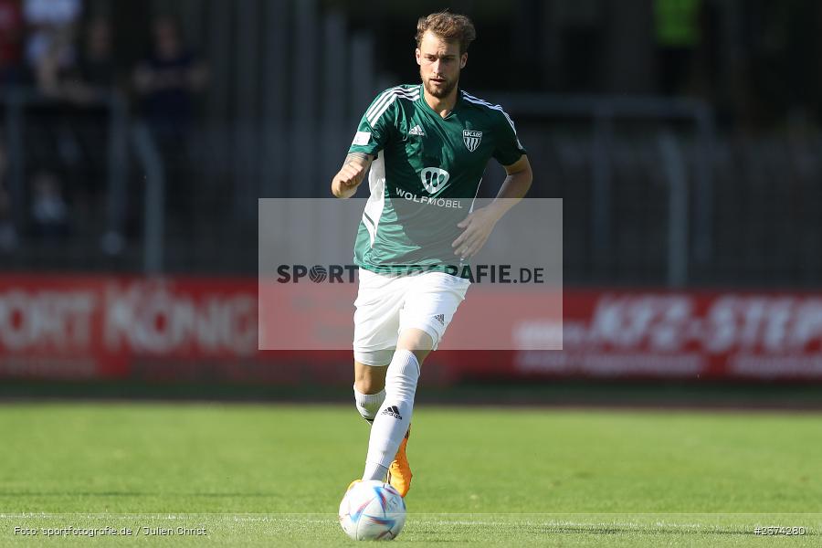 Tom Feulner, Sachs-Stadion, Schweinfurt, 15.08.2023, sport, action, BFV, Fussball, Saison 2023/2024, 2. Runde, Toto-Pokal, TSV, FCS, TSV Aubstadt, 1. FC Schweinfurt 05 - Bild-ID: 2374280