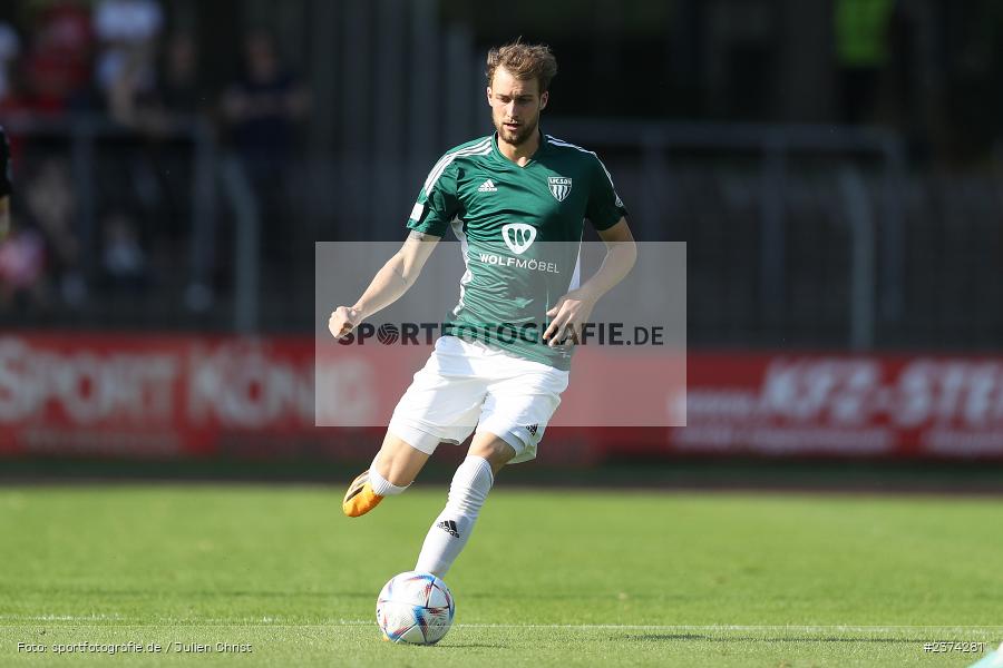 Tom Feulner, Sachs-Stadion, Schweinfurt, 15.08.2023, sport, action, BFV, Fussball, Saison 2023/2024, 2. Runde, Toto-Pokal, TSV, FCS, TSV Aubstadt, 1. FC Schweinfurt 05 - Bild-ID: 2374281