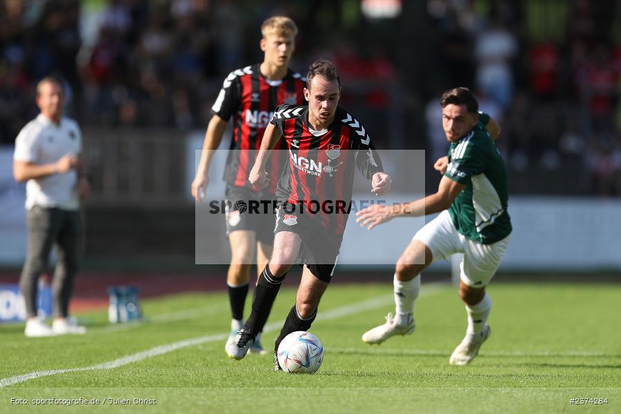 Marcel Volkmuth, Sachs-Stadion, Schweinfurt, 15.08.2023, sport, action, BFV, Fussball, Saison 2023/2024, 2. Runde, Toto-Pokal, TSV, FCS, TSV Aubstadt, 1. FC Schweinfurt 05 - Bild-ID: 2374284