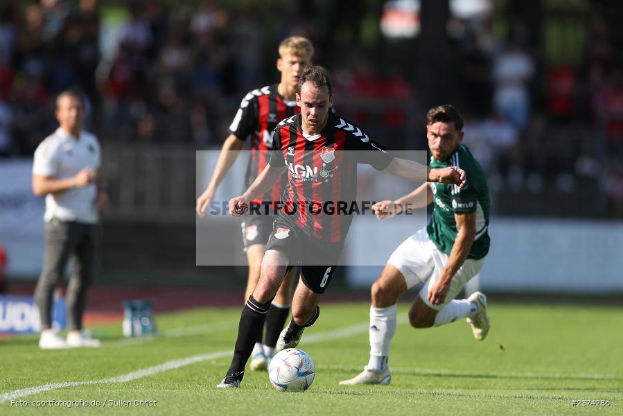 Marcel Volkmuth, Sachs-Stadion, Schweinfurt, 15.08.2023, sport, action, BFV, Fussball, Saison 2023/2024, 2. Runde, Toto-Pokal, TSV, FCS, TSV Aubstadt, 1. FC Schweinfurt 05 - Bild-ID: 2374286