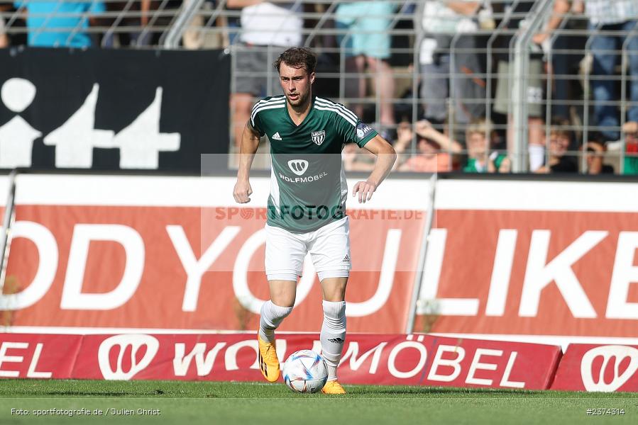 Tom Feulner, Sachs-Stadion, Schweinfurt, 15.08.2023, sport, action, BFV, Fussball, Saison 2023/2024, 2. Runde, Toto-Pokal, TSV, FCS, TSV Aubstadt, 1. FC Schweinfurt 05 - Bild-ID: 2374314