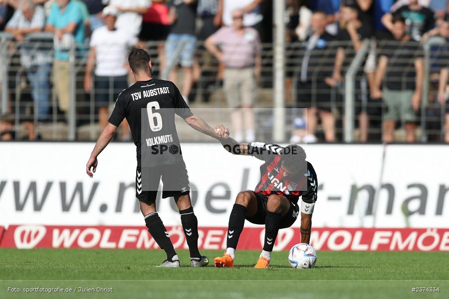 Marcel Volkmuth, Sachs-Stadion, Schweinfurt, 15.08.2023, sport, action, BFV, Fussball, Saison 2023/2024, 2. Runde, Toto-Pokal, TSV, FCS, TSV Aubstadt, 1. FC Schweinfurt 05 - Bild-ID: 2374334