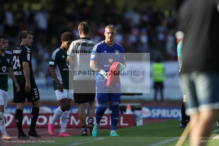 Lukas Wenzel, Sachs-Stadion, Schweinfurt, 15.08.2023, sport, action, BFV, Fussball, Saison 2023/2024, 2. Runde, Toto-Pokal, TSV, FCS, TSV Aubstadt, 1. FC Schweinfurt 05 - Bild-ID: 2374443
