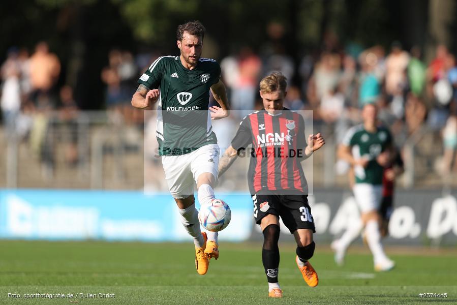 Philipp Harlass, Sachs-Stadion, Schweinfurt, 15.08.2023, sport, action, BFV, Fussball, Saison 2023/2024, 2. Runde, Toto-Pokal, TSV, FCS, TSV Aubstadt, 1. FC Schweinfurt 05 - Bild-ID: 2374465