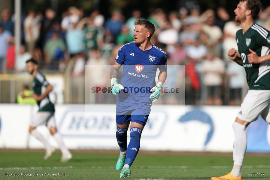 Lukas Wenzel, Sachs-Stadion, Schweinfurt, 15.08.2023, sport, action, BFV, Fussball, Saison 2023/2024, 2. Runde, Toto-Pokal, TSV, FCS, TSV Aubstadt, 1. FC Schweinfurt 05 - Bild-ID: 2374477