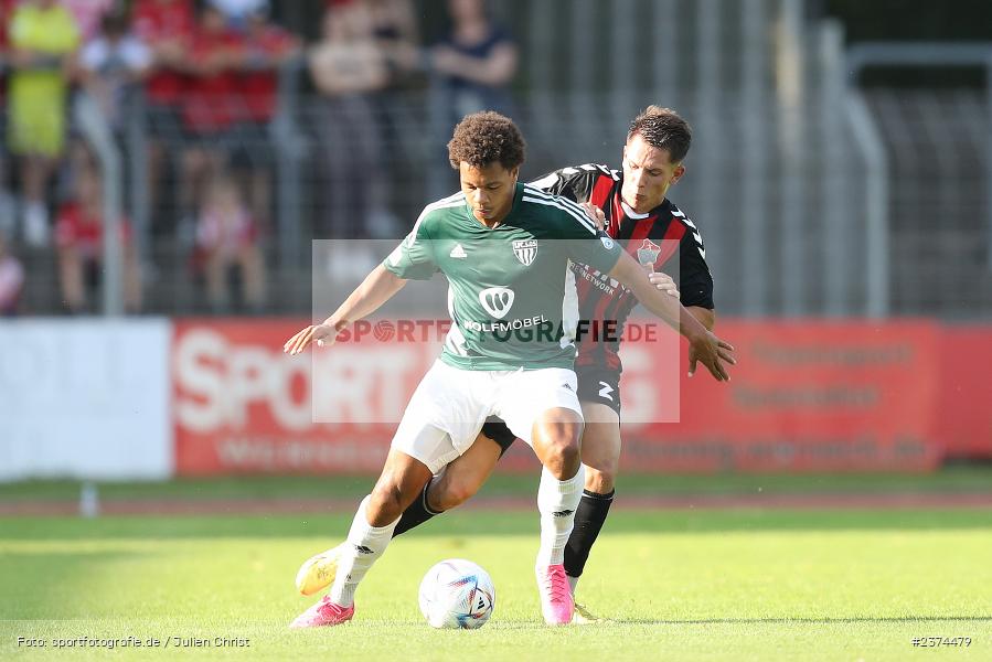 Dominik Ngatie, Sachs-Stadion, Schweinfurt, 15.08.2023, sport, action, BFV, Fussball, Saison 2023/2024, 2. Runde, Toto-Pokal, TSV, FCS, TSV Aubstadt, 1. FC Schweinfurt 05 - Bild-ID: 2374479