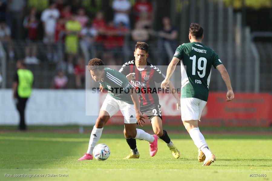 Dominik Ngatie, Sachs-Stadion, Schweinfurt, 15.08.2023, sport, action, BFV, Fussball, Saison 2023/2024, 2. Runde, Toto-Pokal, TSV, FCS, TSV Aubstadt, 1. FC Schweinfurt 05 - Bild-ID: 2374480