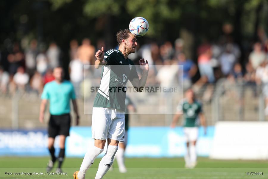 Tom Feulner, Sachs-Stadion, Schweinfurt, 15.08.2023, sport, action, BFV, Fussball, Saison 2023/2024, 2. Runde, Toto-Pokal, TSV, FCS, TSV Aubstadt, 1. FC Schweinfurt 05 - Bild-ID: 2374481