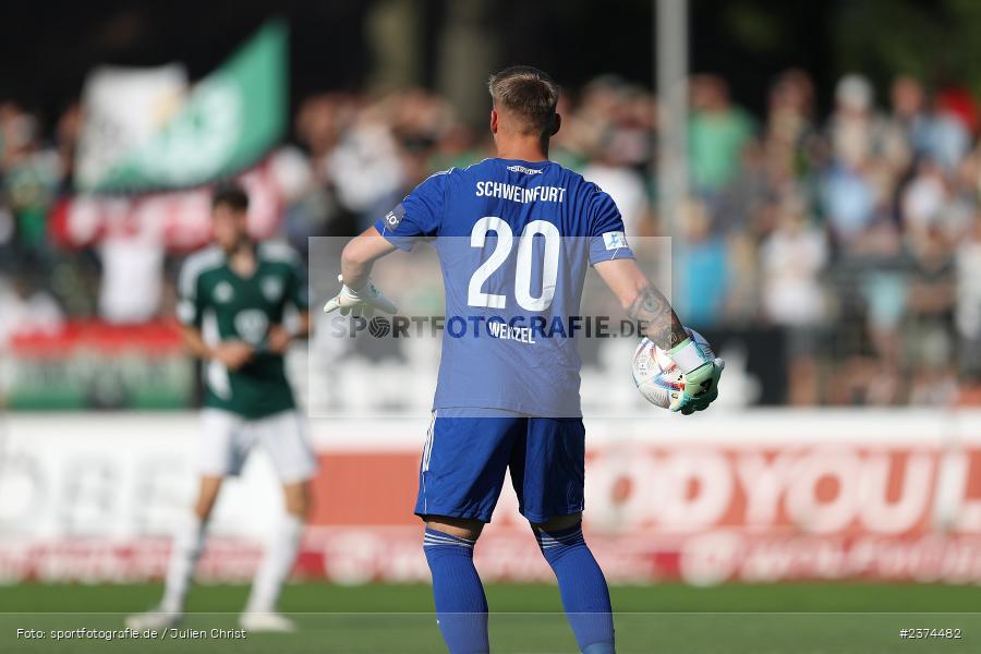 Lukas Wenzel, Sachs-Stadion, Schweinfurt, 15.08.2023, sport, action, BFV, Fussball, Saison 2023/2024, 2. Runde, Toto-Pokal, TSV, FCS, TSV Aubstadt, 1. FC Schweinfurt 05 - Bild-ID: 2374482