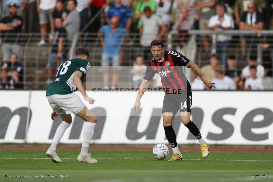 Martin Thomann, Sachs-Stadion, Schweinfurt, 15.08.2023, sport, action, BFV, Fussball, Saison 2023/2024, 2. Runde, Toto-Pokal, TSV, FCS, TSV Aubstadt, 1. FC Schweinfurt 05 - Bild-ID: 2374531