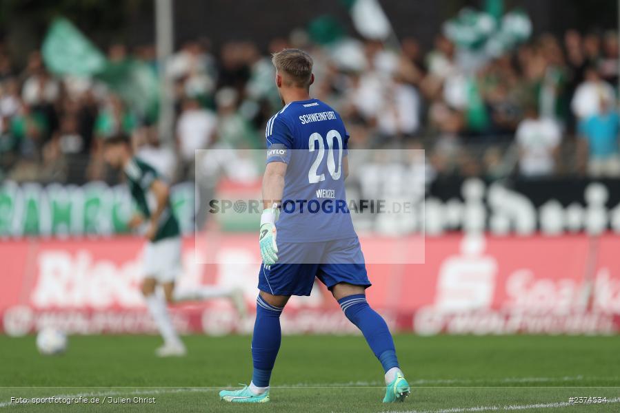 Lukas Wenzel, Sachs-Stadion, Schweinfurt, 15.08.2023, sport, action, BFV, Fussball, Saison 2023/2024, 2. Runde, Toto-Pokal, TSV, FCS, TSV Aubstadt, 1. FC Schweinfurt 05 - Bild-ID: 2374534