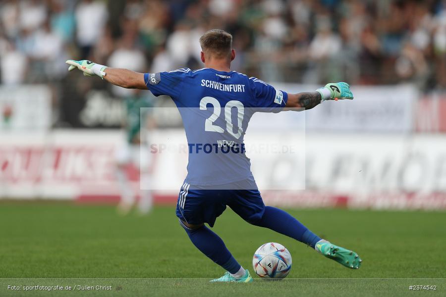 Lukas Wenzel, Sachs-Stadion, Schweinfurt, 15.08.2023, sport, action, BFV, Fussball, Saison 2023/2024, 2. Runde, Toto-Pokal, TSV, FCS, TSV Aubstadt, 1. FC Schweinfurt 05 - Bild-ID: 2374542