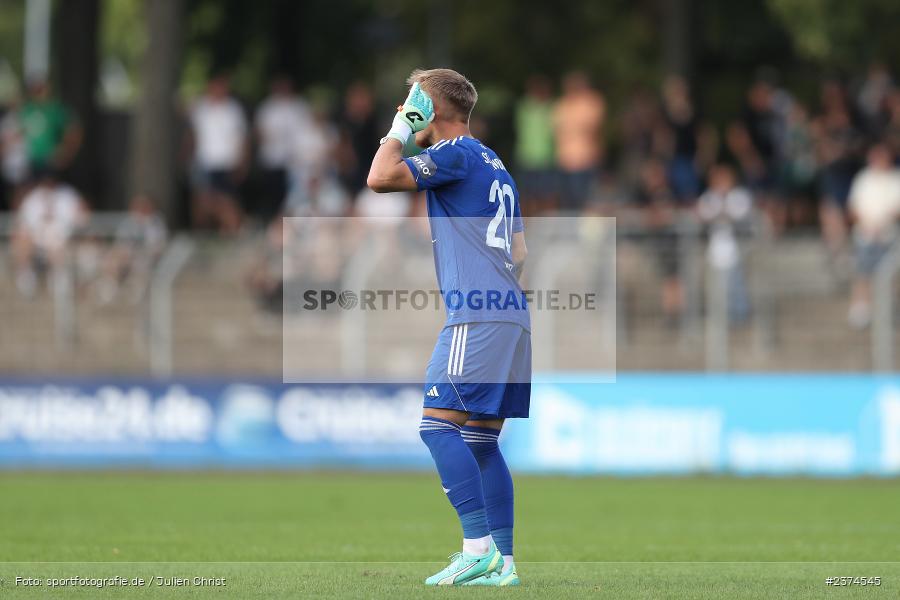 Lukas Wenzel, Sachs-Stadion, Schweinfurt, 15.08.2023, sport, action, BFV, Fussball, Saison 2023/2024, 2. Runde, Toto-Pokal, TSV, FCS, TSV Aubstadt, 1. FC Schweinfurt 05 - Bild-ID: 2374545