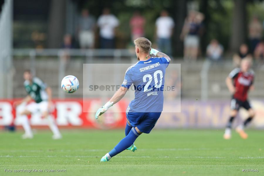 Lukas Wenzel, Sachs-Stadion, Schweinfurt, 15.08.2023, sport, action, BFV, Fussball, Saison 2023/2024, 2. Runde, Toto-Pokal, TSV, FCS, TSV Aubstadt, 1. FC Schweinfurt 05 - Bild-ID: 2374546