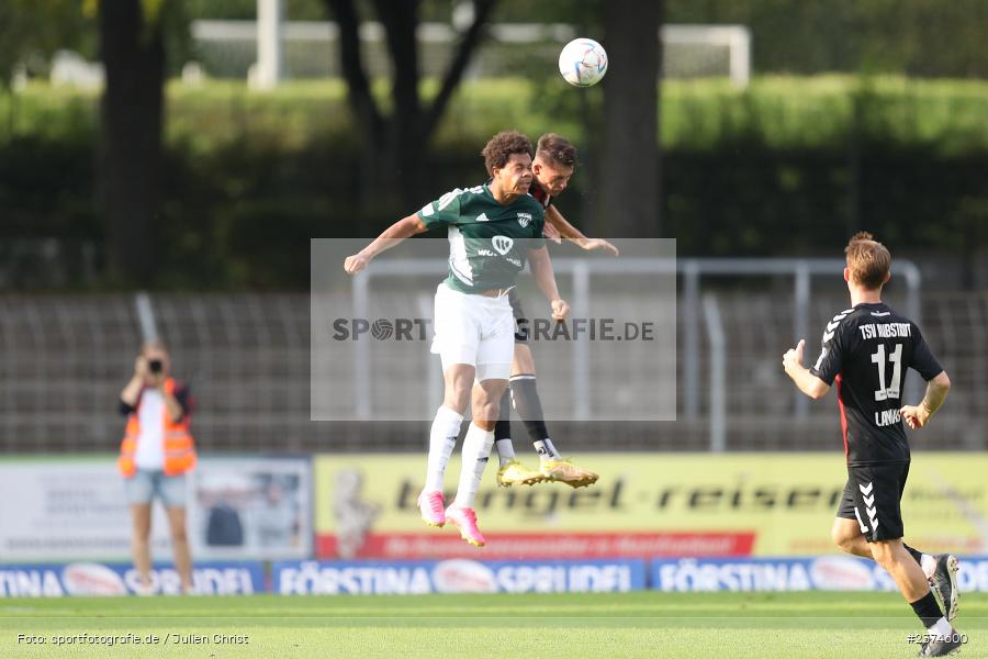 Dominik Ngatie, Sachs-Stadion, Schweinfurt, 15.08.2023, sport, action, BFV, Fussball, Saison 2023/2024, 2. Runde, Toto-Pokal, TSV, FCS, TSV Aubstadt, 1. FC Schweinfurt 05 - Bild-ID: 2374600