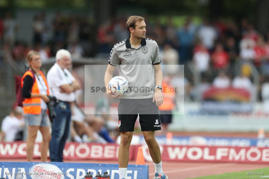 Julian Grell, Sachs-Stadion, Schweinfurt, 15.08.2023, sport, action, BFV, Fussball, Saison 2023/2024, 2. Runde, Toto-Pokal, TSV, FCS, TSV Aubstadt, 1. FC Schweinfurt 05 - Bild-ID: 2374638